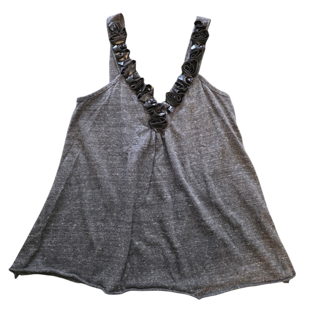 Wet Seal Y2K Fairy Boho Babydoll Tank Top Sz S Feminine Dainty‎ Chic Knit Gray